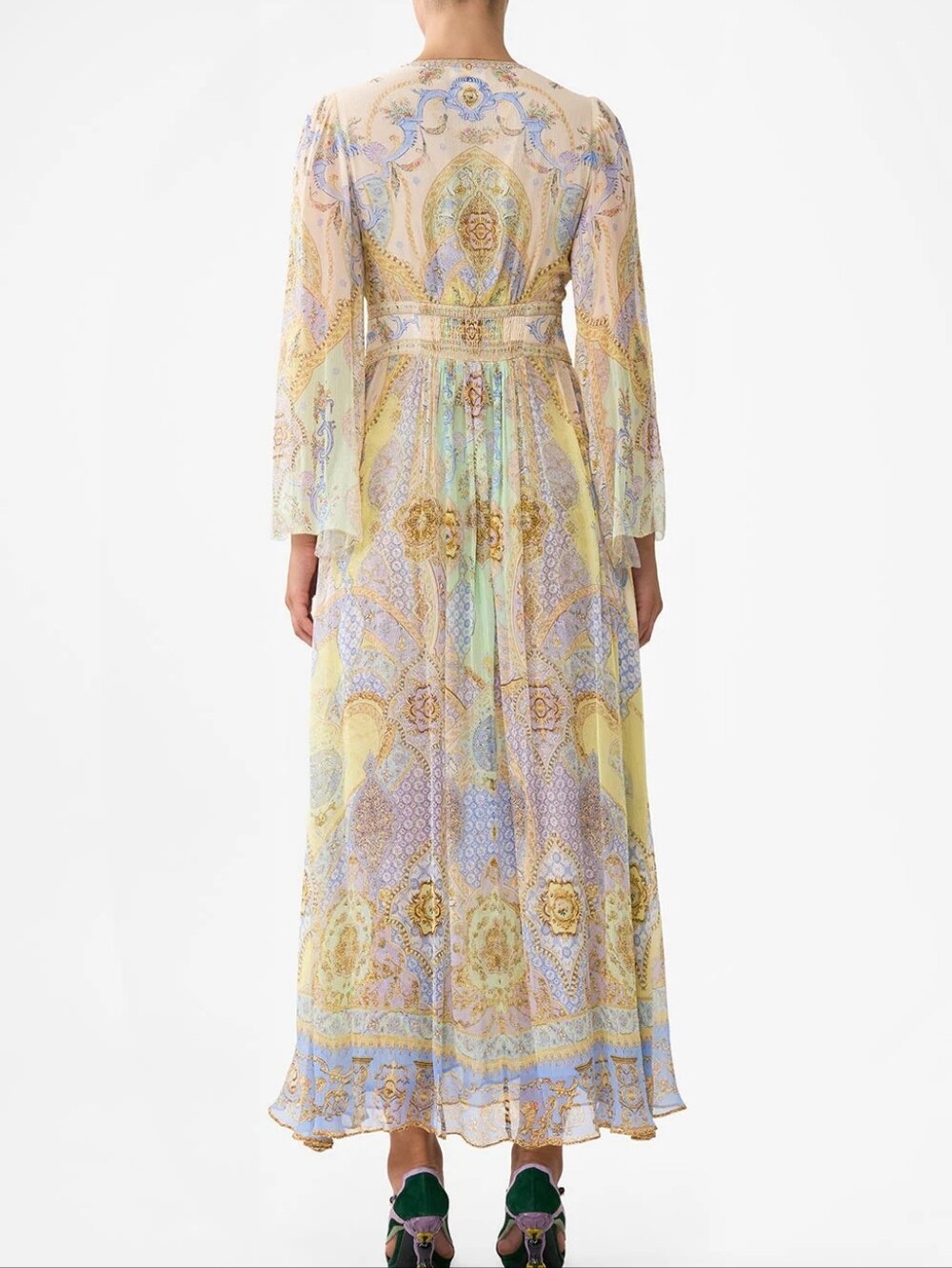 Camilla Flared Sleeve Dress In East Of Istanbul - Picture 3 of 15